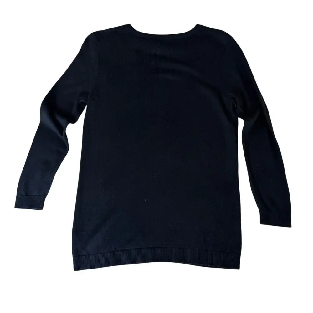 Express Eiffel Tower Lightweight Sweater Black & White Size XS